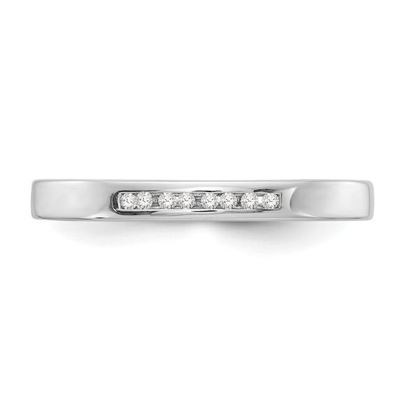 925 Sterling Silver Rhodium-plated Chanel-set Diamond Ring - Picture 5 of 9